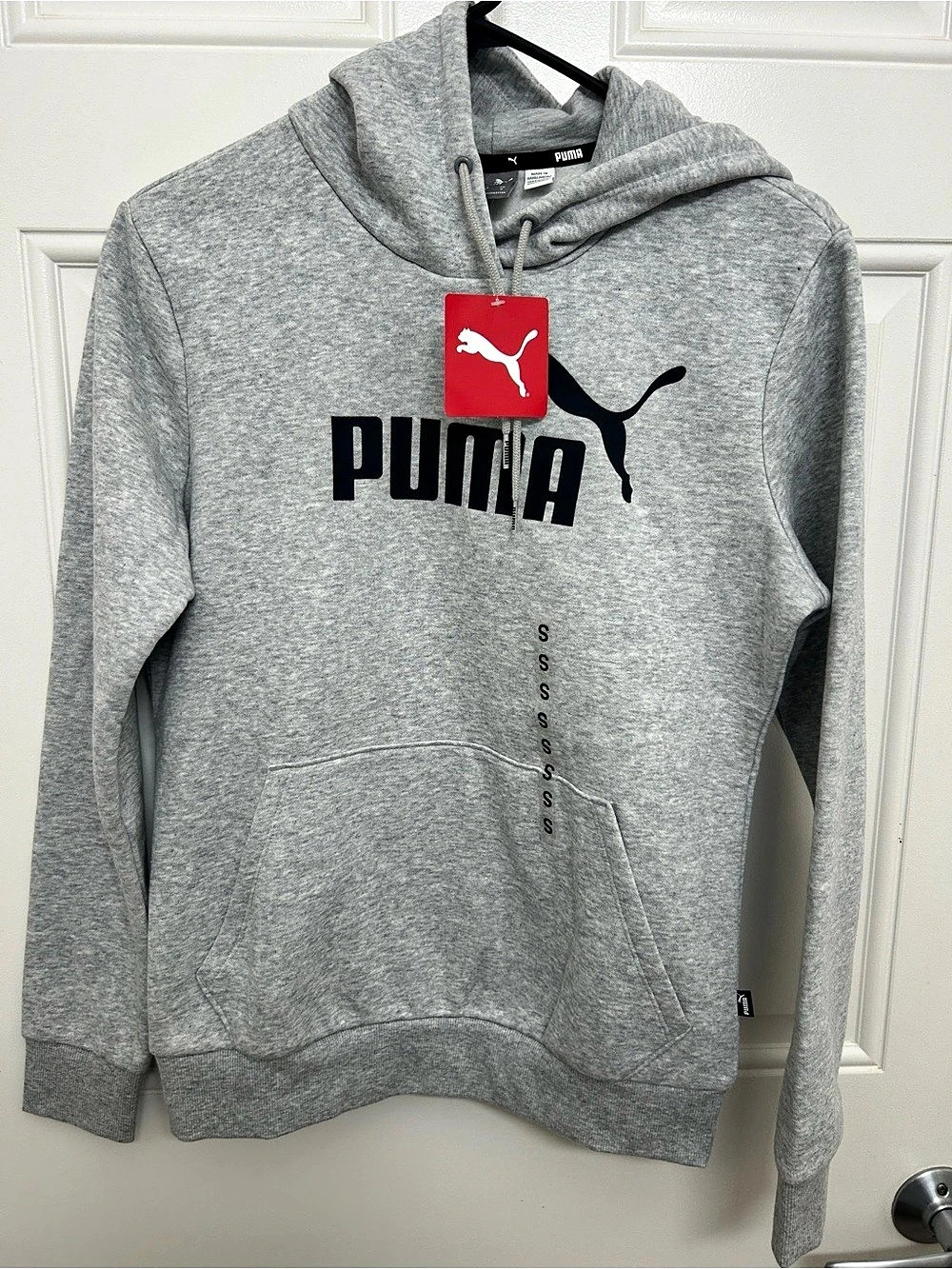 Puma Essentials Big Logo Hoodie Gray Logo Hoodie